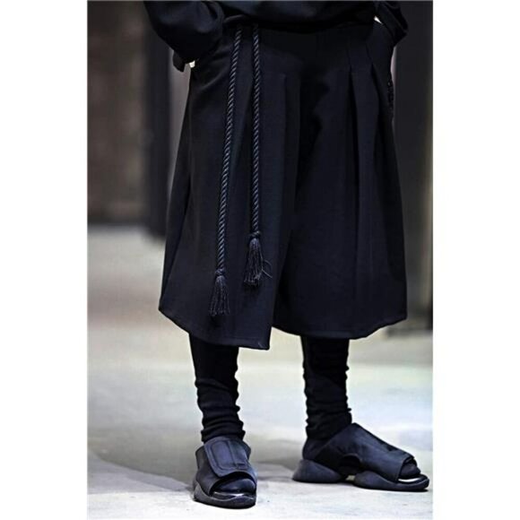 Mens Black Cotton Rope Belt Twisted Durable Slim Fit Adjustable Waist Tie - Picture 3 of 6